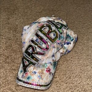 Floral Aruba Cap with Rhinestones